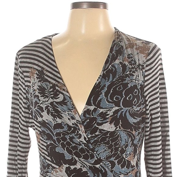 Tracy Reese Long SLeeve Gray Striped Dress - Picture 3 of 7